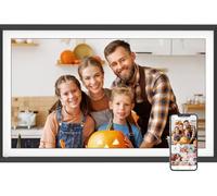 Cornice per foto digitale da 15,6 pollici Dual-WiFi, touch screen IPS FHD con 32 GB, sensore di movimento, cornice elettronica facile da installare, condividi video e foto istantaneamente via e-mail o