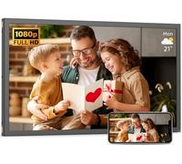 Cornice per foto digitale extra-large Dual-WiFi - Cornice digitale FHD IPS da 21,5 pollici da 32 GB, Syn Phone, specchia lo schermo sulla cornice, sensore di luce, condividi foto video tramite app