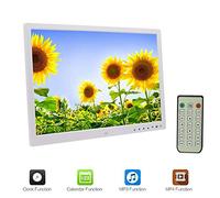 Cornice per foto digitale HD da 17 pollici, immagini dello schermo a LED Pulsanti a sfioramento Multilingue 1080P MP3 Lettore multimediale pubblicitario per video musicali con sveglia, funzione cale