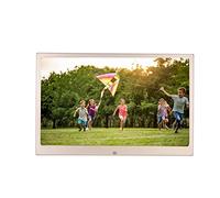 Cornice per foto digitale in lega di alluminio da 17 pollici, lettore di pubblicità video, struttura in metallo, con porta HDMI, funzionamento con telecomando Regalo decorativo