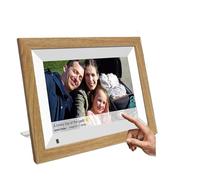 Cornice per foto digitale intelligente, 32 GB, 10,1 pollici, in legno, WiFi, IPS, HD, 1080P, cornice digitale elettronica, touch screen di movimento (colore: Brown, Size: UK Plug)