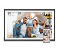 Cornice per foto digitale intelligente da 15,6 pollici, grande cornice digitale con ampio angolo di visione FHD, telecomando, 32 GB, montaggio a parete, facile da condividere foto video tramite app
