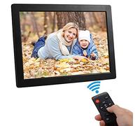 Cornice per foto digitale, LCD ad alta risoluzione HD da 15 pollici montabile a parete, cornice elettronica per lettore MP3/MP4 con memoria 16G (Black)