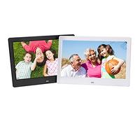 Cornice per foto digitale Spacmirrors, cornici elettroniche HD a LED da 10 pollici, risoluzione 1024×600, con telecomando, configurazione semplice in un minuto per una persona cara (Bianco)