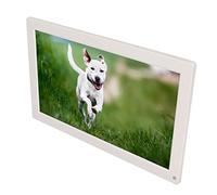 Cornice per Foto Digitale Telecomando Lettore Video Musicale Rotazione Automatica Cornice Elettronica 100-240V con Orologio per la pubblicità (Spina UE)