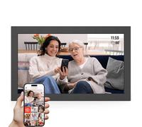 Cornice per foto digitale WiFi da 15,6 pollici, touch screen IPS HD, clip video e presentazione, rotazione automatica, montaggio a parete, invia foto istantaneamente da qualsiasi