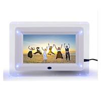 Cornice per foto digitali 7" TFT-LCD Cornice per foto digitali multifunzionale Cornice per film Lettore MP3 MP4 Sveglia Luce lampeggiante Telecomando Desktop Deliziosamente (White)