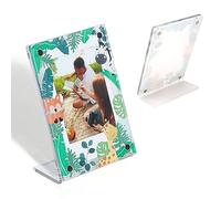 Cornice per Foto in Acrilico Trasparente, Cornice per Foto da Tavolo a Forma di L Cornice Magnetica in Acrilico per Foto da 3 Pollici, Schede di Film, Promemoria, (Foresta degli