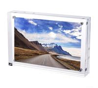 Cornice per foto in acrilico trasparente, supporto da scrivania su entrambi i lati, cornice magnetica in acrilico, cornice per ritratti paesaggi, decorazione da tavolo per casa e ufficio (10 x 15 cm)