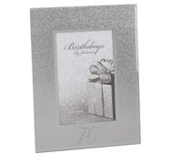Cornice Per Foto In Argento Glitter E Specchio 4"X6" Con Numero - Scegli Design