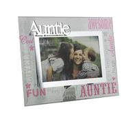 Cornice Per Foto In Vetro 6 X 4 Con Vetro Specchiato E Lettere Glitterate - Zia