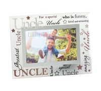 Cornice Per Foto In Vetro 6 X 4 Con Vetro Specchiato E Lettere Glitterate - Zio