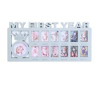 Cornice Per Foto Neonati, Idea Regalo Nascita Battesimo Kit Neonato Quadretto Bimbo Adatta Prime del Tuo Bambino Settimane Mesi con Supporto Tavolo Conservare Ricordi Record Di Crescita L'Anniversario