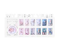 Cornice per Foto Neonato Cornice per Compleanno Lucidata 12 Piccole Cornici per Foto Registra la Crescita Mensile del Bambino Cornice per Foto per (WHITE)