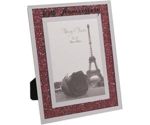 Cornice per foto per 40° anniversario di matrimonio, con strass rossi e specchio, idea regalo