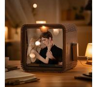 Cornice per foto personalizzata, album fotografico a manovella personalizzato con luce, cornice per libro con foto personalizzata che può riprodurre canzoni, decorazione per la casa, anniversario