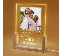 Cornice per foto Spotify personalizzata Immagine di canzone personalizzata Placca acrilica con luce notturna a LED Regalo personalizzato per la sua coppia