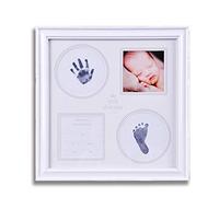 Cornice per impronte Bambino e Neonato Kit Impronta per Mani e Piedi del Neonato - Cornice per foto a inchiostro Porta Bracciali di Nascita Portafoto Regalo perfetto per bambini #4