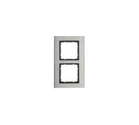 CORNICE PER INTERRUTTORE DOPPIA BERKEL Telaio doppio verticale B.7, Dispositivi Berker B.7, Antracite, Argento