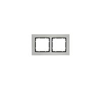CORNICE PER INTERRUTTORE DOPPIA ORIZZONTALE BERKEL B.7, Moduli elettrici Berker serie B.7, Antracite, Argento