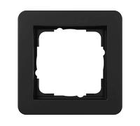 CORNICE PER INTERRUTTORE O PRESA ELETTRICA GIRO E1 copriinterruttore singolo, Gira System 55, Nero opaco