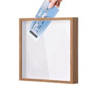 Cornice per ombre | Deep Picture Frame Box Display | Promemoria di viaggio Box Box Cornice in legno | Viaggio Tickets Collection, Top Loading Shadow Keepsake - Scatole da viaggio per cartoline, foto