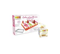 Cornice per pasticcini estensibile - SCRAP COOKING - Rettangolare - Inox - 27x18 cm a 52x34 cm - Paillettes dorate