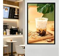 Cornice per Poster a LED Ultra Sottile, Pannello Menu Retroilluminato Da Parete, Insegna Facile Da Cambiare, Pubblicità Orizzontale E Verticale per Ristorante, Negozio, Bar, Teatro Black-A2