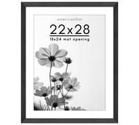 Cornice per poster Americanflat 22x28 con plexiglass lucido - Utilizzabile come cornice 18x24 con passepartout o cornice 22x28 senza passepartout - Co