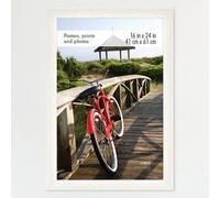 Cornice per poster del museo MCS, 16x24, bianca, effetto legno, verticale e orizzontale, da appendere alla parete, per foto, poster e stampe arti