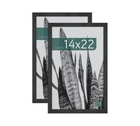 MCS Cornice per Poster Studio Gallery 35,6 x 55,9 cm, Aspetto Legno Nero, Legno MDF, Fissaggio a Parete Verticale e Orizzontale, Grande Cornice per Foto Poster e Opere d'Arte (Confezione da 2)