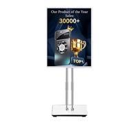 Cornice per poster, supporto per segnaletica a LED, da pavimento, tabellone per le affissioni, segnaletica pubblicitaria in piedi, per poster illuminato a LED, bacheca per menu (cornice nera, 60,5 x
