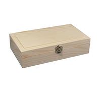 Cornice per scatola in legno Rayher, FSC Mix Credit, non trattata, con patta in metallo, dimensioni 24,70 cm x 14,90 cm x 5,90 cm, 62296000