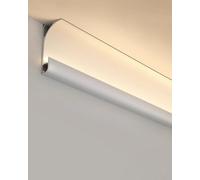 Cornice per soffitto, Set diffusore lineare a LED per Binario Commerciale - 5 Pezzi, Canale di Illuminazione in Alluminio Bianco per soffitti, Pavimenti, pareti e cornici - Uso Interno, dime