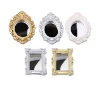 Cornice per specchio per bambole, decorazione in miniatura barocca vittoriana, da appendere alla parete, accessorio da esposizione decorato in stile europeo per gli amanti dei bambini, mini mobili