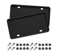 Cornice per targa auto, 2 pezzi, antifurto, universale, in silicone, per auto, SUV, veicoli, antiruggine, accessori per auto per uomini e donne (nero/2 pezzi)
