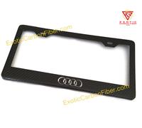 Cornice Per Targa In Fibra Di Carbonio Audi Anelli Argento 2x2 Lucido