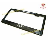Cornice Per Targa In Fibra Di Carbonio Audi Silver Text Top Rings Alta Qualità