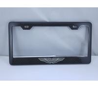 Cornice Per Targa In Fibra Di Carbonio Con Logo Argento Aston Martin 2x2 Lucido
