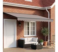 Cornice per Tenda Manuale con LED Antracite 4 × 3 m Alluminio