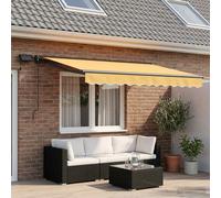 vidaXL Cornice per Tenda Manuale con LED Sabbia 2,5 x 2 m, Tenda da giardino e awning per terrazza, parasole moderno con luci LED, protezione regolabile e resistente agli agenti atmosferici