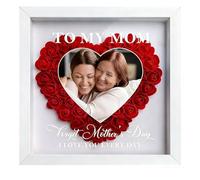 Cornice personalizzata a forma di cuore per mamma, nonna, famiglia, anniversario, compleanno, festa della mamma (a mia mamma con foto)