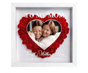 Cornice personalizzata a forma di cuore per mamma, nonna, famiglia, anniversario, compleanno, festa della mamma (a mia mamma con foto)