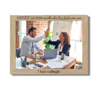 Cornice personalizzata con dedica e foto inclusa, Portafoto personalizzabile con scritte, cornice in legno con incisione laser, regalo (Berlin, 13 x 18 cm)