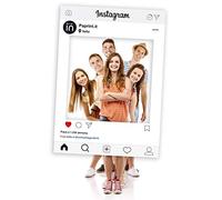 Cornice Photo Booth Instagram, Facebook, Selfie Frame Personalizzata, con Supporto in PVC Solido, Disponibili Vari Formati! per Feste, Matrimoni, Compleanni, Eventi ECC. (Instagram White, 50_x_70_cm)
