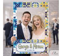 Cornice Photo Booth Tema Vietri per Matrimonio, Battesimo, Comunione, Compleanno