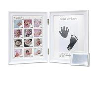 Cornice pieghevole per foto neonata, per la cameretta dei bambini, da esporre al tavolo, per impronte delle mani, decorazione della casa, cornice per foto e impronte dei piedi, regalo per baby shower