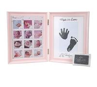Cornice pieghevole per foto neonata, per la cameretta dei bambini, da esporre al tavolo, per impronte delle mani, decorazione della casa, cornice per foto e impronte dei piedi, regalo per baby shower
