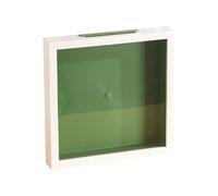 Cornice Porta Biglietti - Tonalità Legno Verde Beige, Pannello Porta Memoria Con Caricamento Dall'alto, Vetrina Per Ricordi Con Visualizzazione Chiara, Area Per Riporre Ricordi Di Viaggio | Luoghi Del