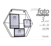 CORNICE PORTA FOTO 4035 CM MULTIPLO 3 POSTI IN METALLO STILE MODERNO DA PARETE